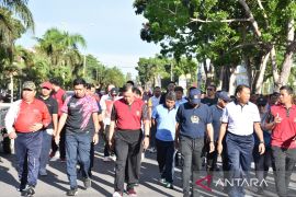 Dit Polairud Polda Babel gelar olahraga bersama jelang HUT ke-73 Polairud