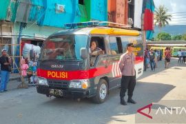 Satgas OMB Polresta Ambon gelar imbauan kamtibmas di Pasar Mardika