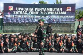 Pangdam XIII/Merdeka sambut Satgas Yonif 712/Wiratama purna tugas Ops Pamtas