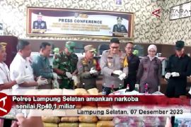 Polres Lampung Selatan amankan narkoba senilai Rp40,1 miliar