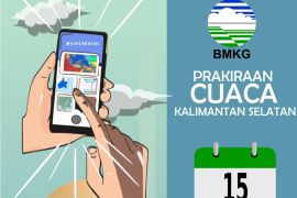 Siang hari seluruh wilayah Kalsel berpotensi hujan disertai petir