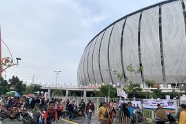 Pendukung AMIN mulai datangi JIS meski aktivitas kampanye baru besok