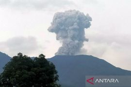 Gunung Marapi muntahkan abu vulkanik setinggi 700 meter