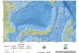 Stasiun Geofisika Manado catat 46 kejadian gempa getarkan Sulut