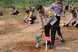 Polres Bangka Selatan tanam bibit pohon di lahan kritis