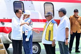 Presiden Jokowi tiba di IKN untuk "groundbreaking" proyek infrastruktur