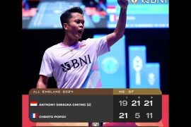 Taklukkan Christo Popov, Anthony Ginting ke final All England 2024