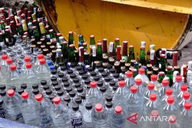 Pemusnahan miras di Polres Jombang