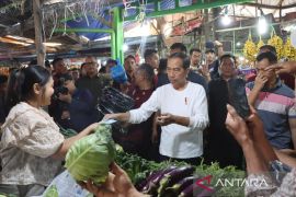 Presiden Jokowi belanja buah dan sayur di Pasar Buah Berastagi