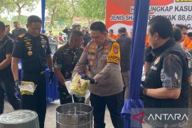 Khawatir disalahgunakan, puluhan kilogram sabu dan ribuan pil ekstasi dimusnahkan Polda Riau