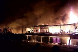 Satu blok ruko di Pasar Bodok Sanggau Kalbar hangus terbakar