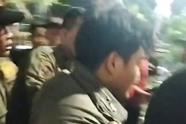 Pria diduga copet ditangkap saat nobar timnas di Taman Surya