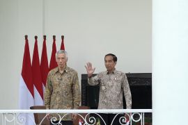 Momen Jokowi didampingi Prabowo terima kunjungan PM Singapura