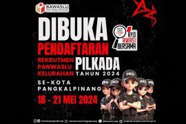 Bawaslu Pangkalpinang buka pendaftaran panwaslu kelurahan untuk Pilkada 2024