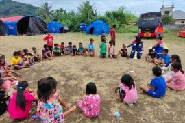 Pertamina gelar trauma healing bagi korban erupsi Gunung Ibu di Halbar