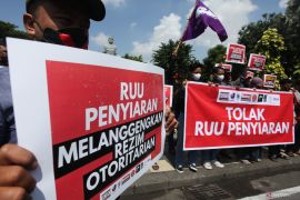 Aksi jurnalis tolak RUU Penyiaran