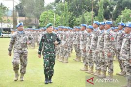 801 Personel Yonif 713 Satya Tama purna tugas Satgas perdamaian PBB