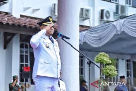 Upacara Hari Lahir Pancasila Pemkab Bangka Tetap Khidmat meski hujan