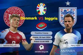Rekor pertemuan Denmark vs Inggris: The Three Lions unggul