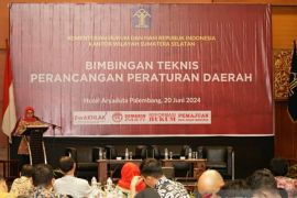 Kanwil Kemenkumham Sumsel gelar bimtek perancangan peraturan daerah
