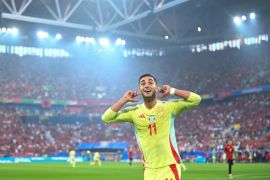 Timnas Spanyol juarai Grup B usai menang tipis 1-0 atas Albania