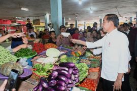 Jokowi inspects staples' prices at Central Kalimantan's Mentaya Market