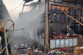 Puluhan los di Pasar Induk Tekum Kota Bogor hangus kebakaran