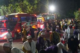 Rombongan jamaah haji asal HSS kloter 13 tiba di Kandangan