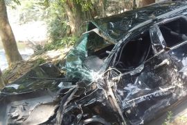 Mobil pengawal Pj Gubernur Sumsel kecelakaan jatuh ke sungai di Muara Enim