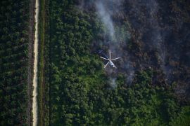 Helikopter Lanud Roesmin Nurjadin pantau karhutla dari udara