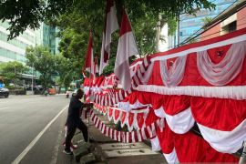 Pedagang "pernak pernik" HUT Kemerdekaan RI menjamur di Kota Medan
