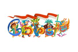 Parade budaya meriahkan Google Doodle dalam rangka HUT ke-79 RI