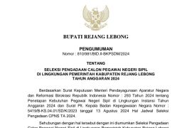 Pemkab Rejang Lebong buka seleksi CPNS untuk 50 formasi