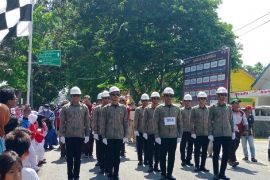 Tiga tahun berturut, Tim Gerak Jalan Putra PT Timah raih juara satu lomba gerak jalan Pemkab Bangka Barat