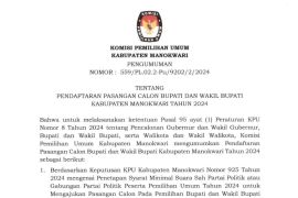 Pengumuman Pendaftaran Calon Bupati dan Wakil Bupati Manokwari