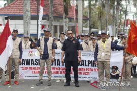 Bawaslu Kota Pangkalpinang ikut berpartisipasi meriahkan karnaval pembangunan