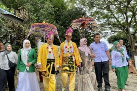 Abdul Hadi-Ahmad Fauzi kenakan pakaian adat Banjar daftar ke KPU