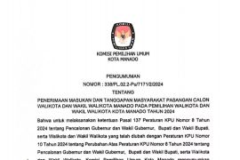 Semua paslon di Manado penuhi syarat, KPU tunggu tanggapan masyarakat