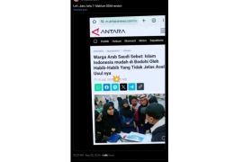 Hoaks! Artikel ANTARA terkait warga Arab Saudi sebut umat Islam di Indonesia mudah dibodohi