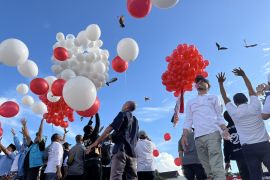 Deklarasi damai Pilgub Maluku dimeriahkan pelepasan balon dan merpati