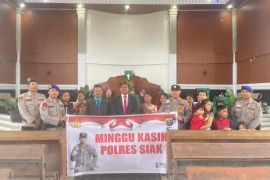 Minggu Kasih, Polres Siak sampaikan pesan pemilu damai ke gereja di Dayun