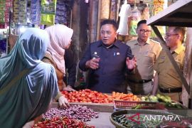 Bupati Bekasi tinjau Pasar Serang cek harga dan ketersediaan bahan pokok
