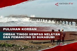 Ombak tinggi hempaskan nelayan dan pemancing di Sukabumi