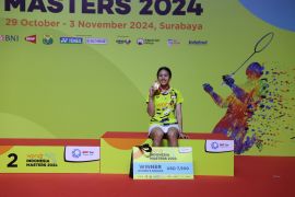 Dhinda juara Indonesia Masters II Super 100-2024 setelah mengalahkan Letshana dari Malaysia