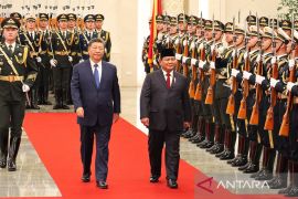 Prabowo disambut upacara kenegaraan oleh Presiden Xi Jinping
