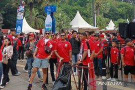 Suporter Timnas padati area GBK jelang laga Indonesia versus Jepang