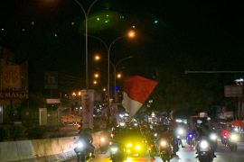 Warga Ambon konvoi kemenangan Timnas Indonesia atas Arab Saudi