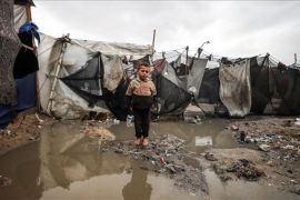 Hujan deras memperburuk kondisi warga Palestina di pengungsian Jalur Gaza