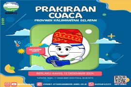 Enam Kabupaten di Kalsel berpotensi hujan petir pada Kamis pagi