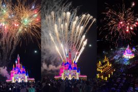 Pengunjung Cikao Park Purwakarta takjub dengan pesta kembang api